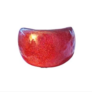 Vintage Candy Apple Red Glitter Lucite Bangle